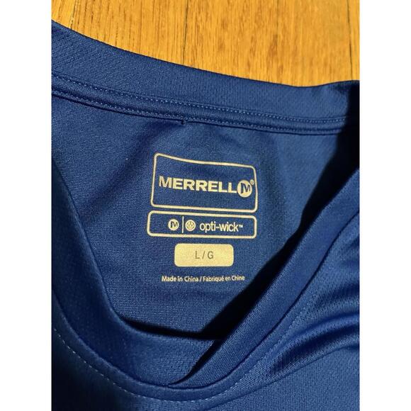 Merrell Performance T Shirt Men's Blue Size Large - Picture 3 of 8